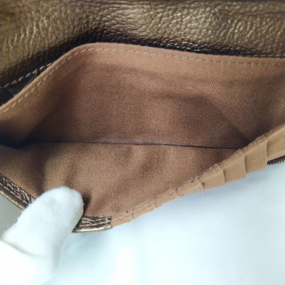 Fossil Metallic Brown Pebbled Leather Zip Around Credit Card ID Window Wallet - Picture 13 of 13